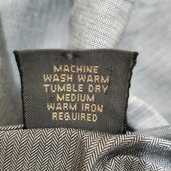 BANANA REPUBLIC Button Down Shirt, Long Sleeve, Sz M, Gray, Cotton, NEW - Picture 10 of 11